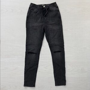 Forever 21 Black Ripped Skinny Jeans